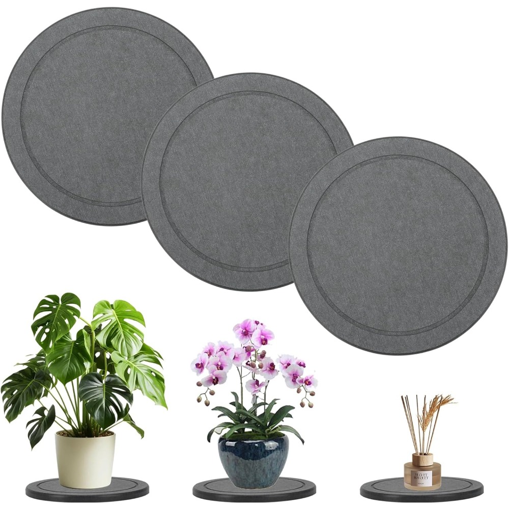 Drip Tray Saucer - 3 Adet/Set Diatomlu Toprak Saksı Altlığı,