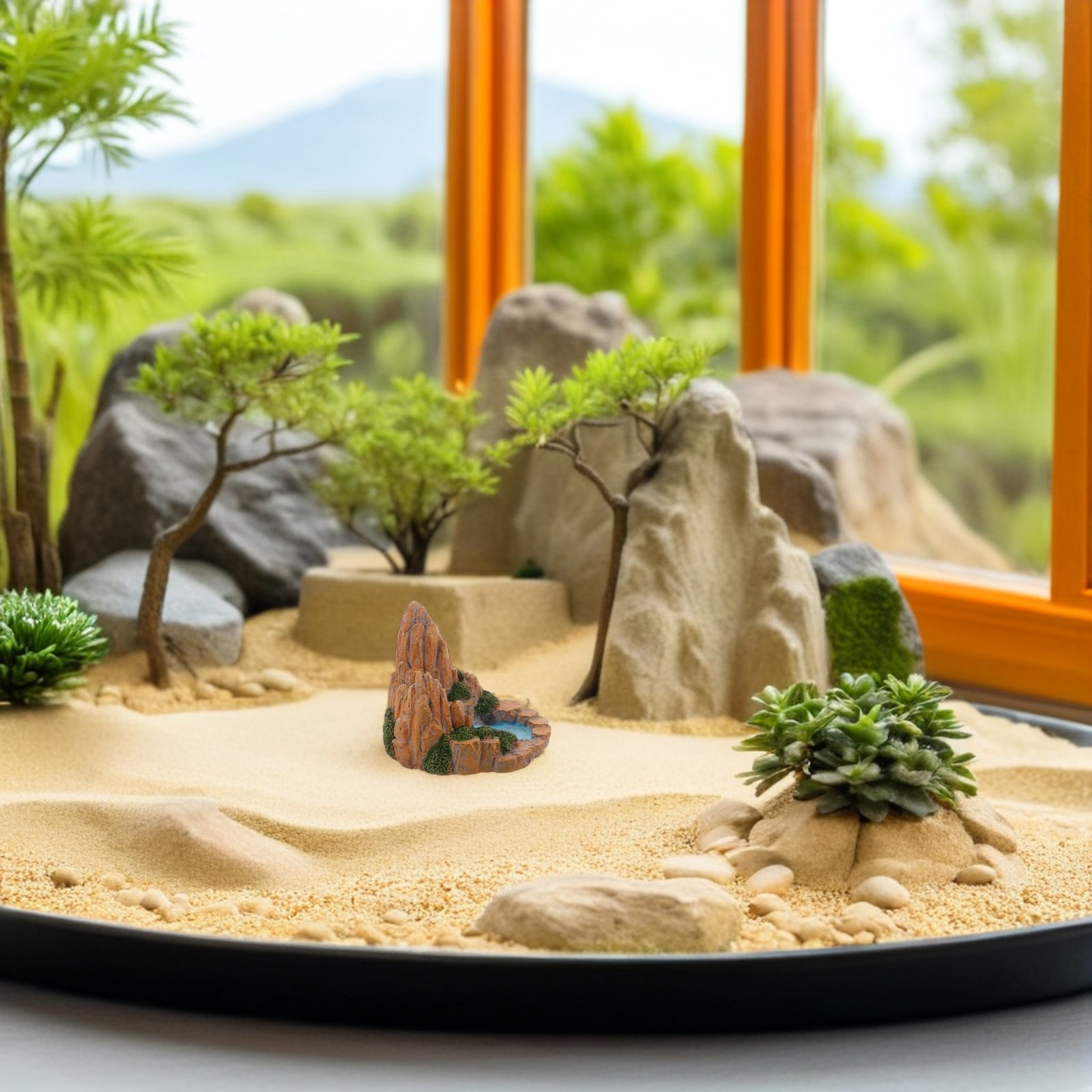 Bonsai Garden With Pond - 2 Adet Minyatür Kaya Peyzajı Yapay