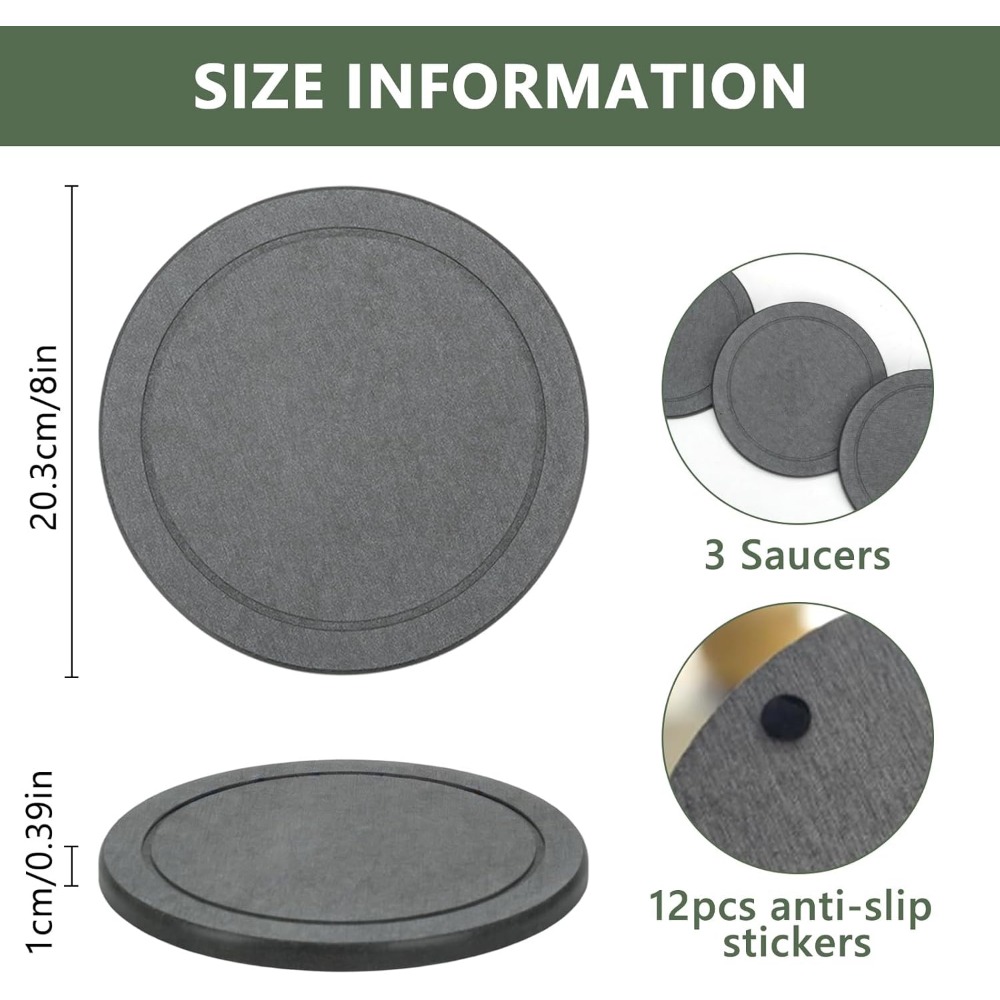 3 Adet/Set Diatomlu Toprak Sak - Drip Tray Saucer incelemesi ve fiyatı