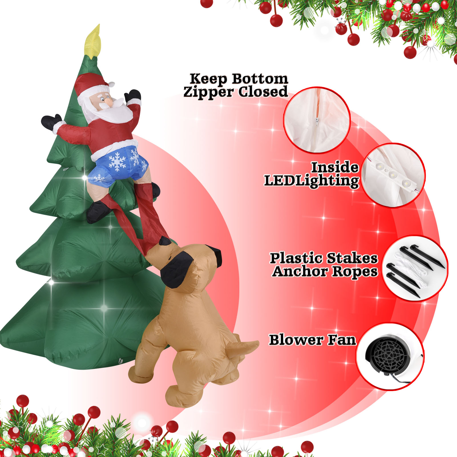 Noel Şişme Köpek, Noel Baba il - Bonsai Garden Ornaments incelemesi ve fiyatı