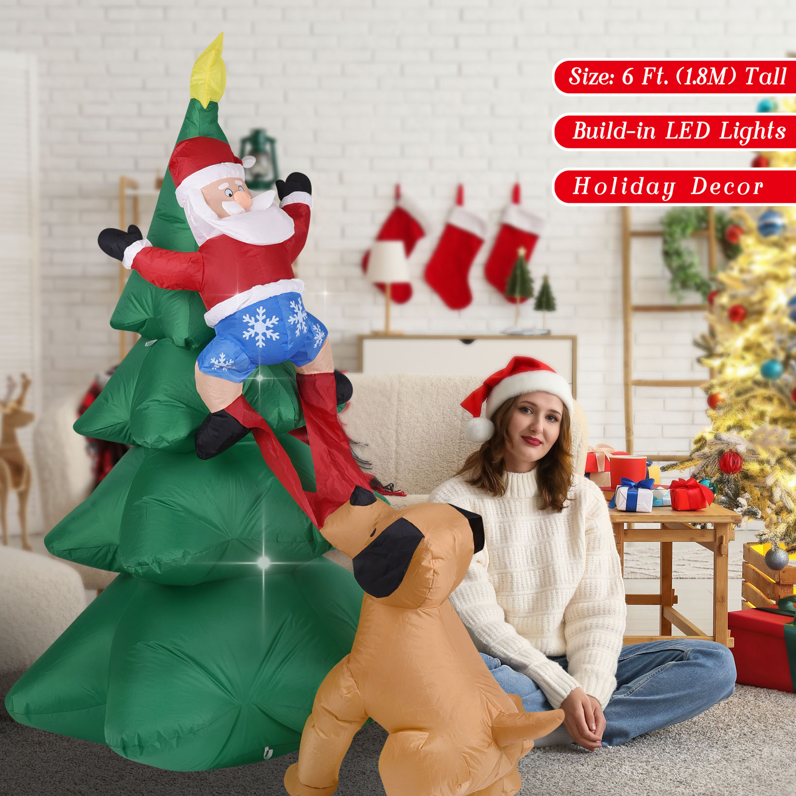 Noel Şişme Köpek, Noel Baba il - Bonsai Garden Ornaments incelemesi ve fiyatı