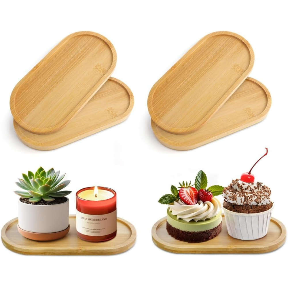 4 adet Bambu Bitki Altlığı Ova - Drip Tray Saucer incelemesi ve fiyatı