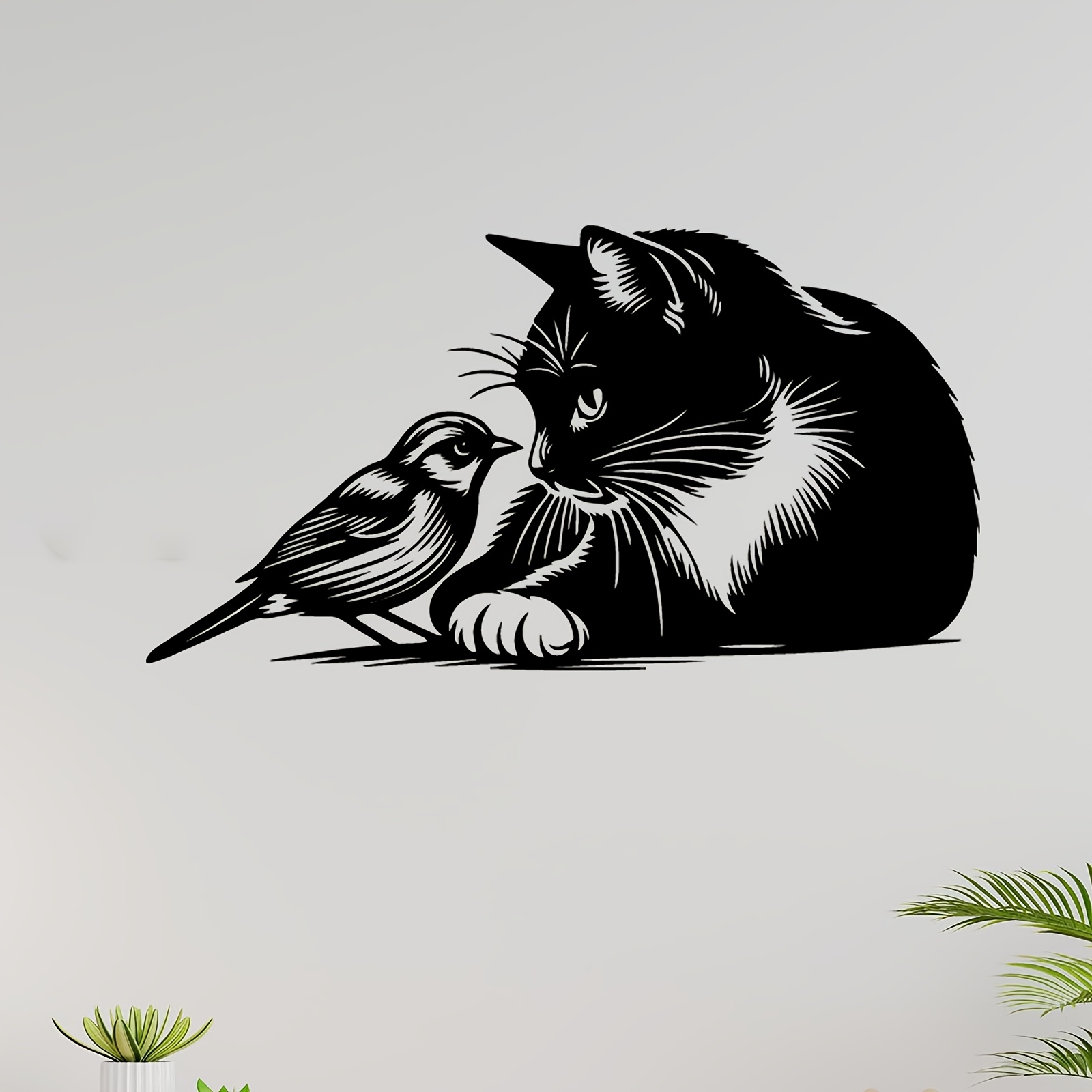 Metal Kedi Kuş Duvar Süsü Hava - Bonsai Garden Ornaments incelemesi ve fiyatı